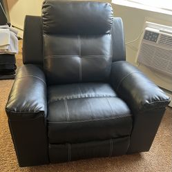Black Leather Recliner Loveseat/Rocking  Recliner