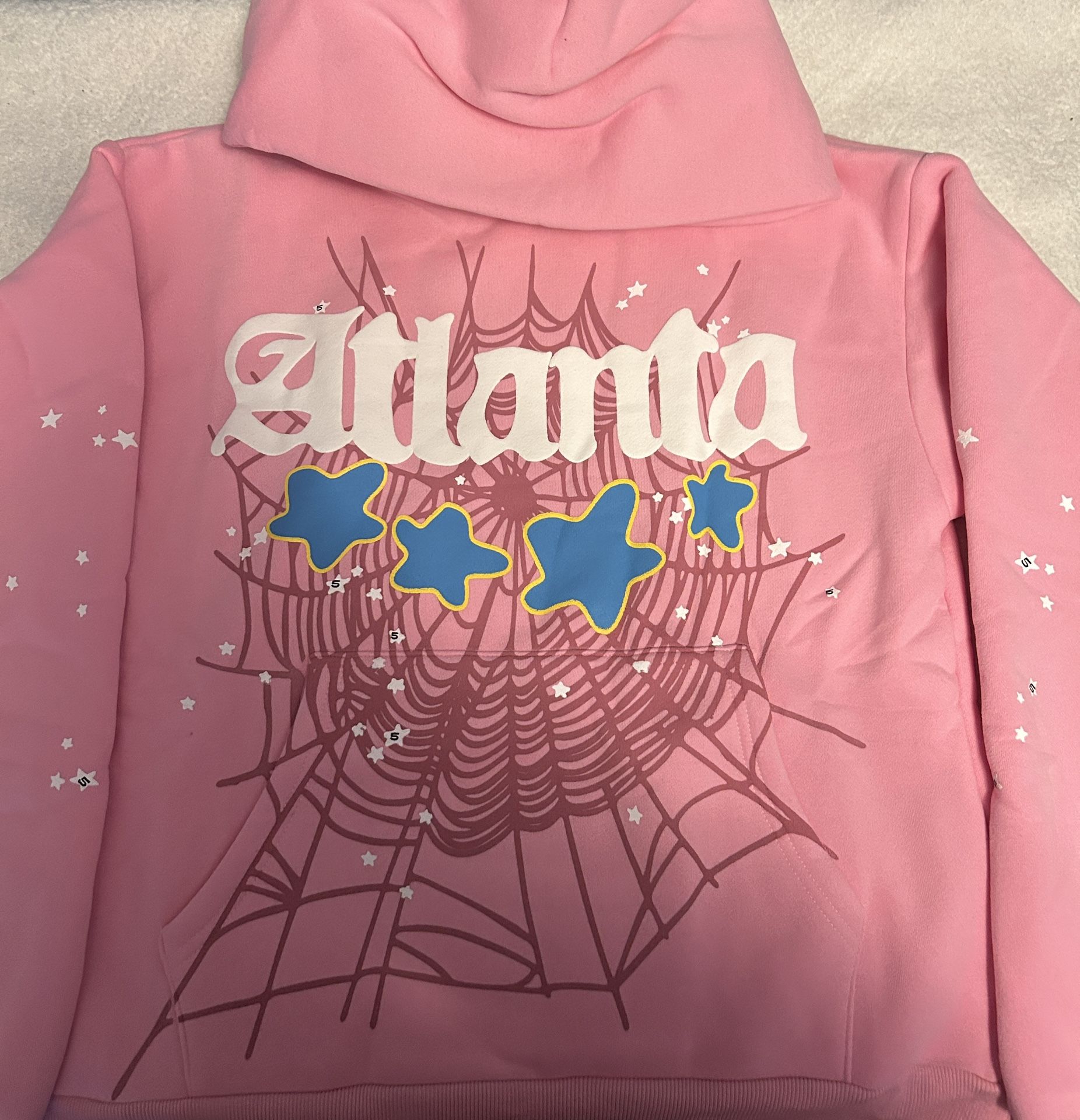 small pink atlanta sp5der hoodie