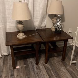 2 Wood End Tables 