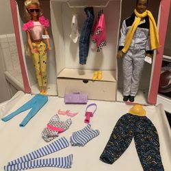 Vintage Barbie Dolls, Clothing And Case