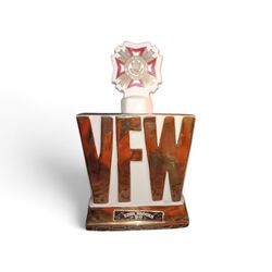Empty Bottle!Ezra Brooks VFW Ceramic Bourbon Decanter