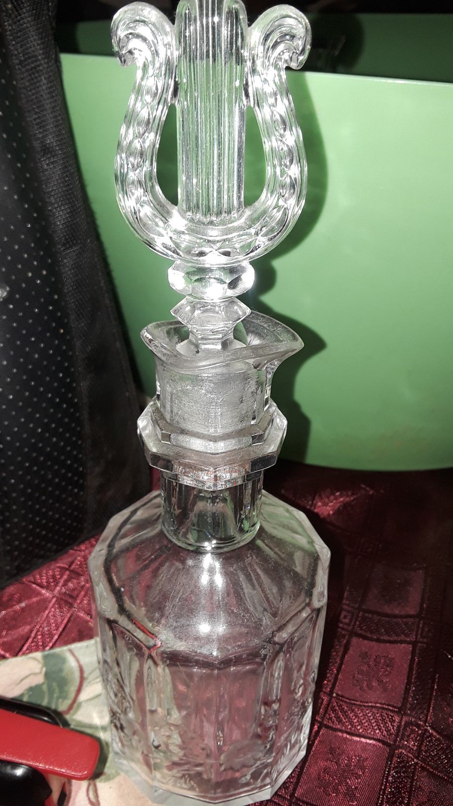 Unique glass antique bottle