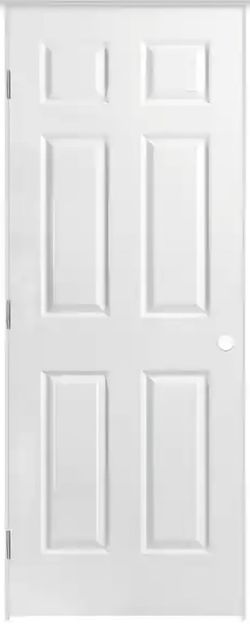 Two prehung 6 panel smooth interior Doors - New