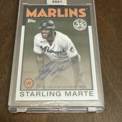 Starling Marte 2021 Topps 35th Anniversary Autographed Card