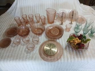 Vintage 1930s Pink Princess Glass Collection

Beautiful collection of vintage Pink Princess Depression Glass by Hocking/Anchor Hocking, dating to appr