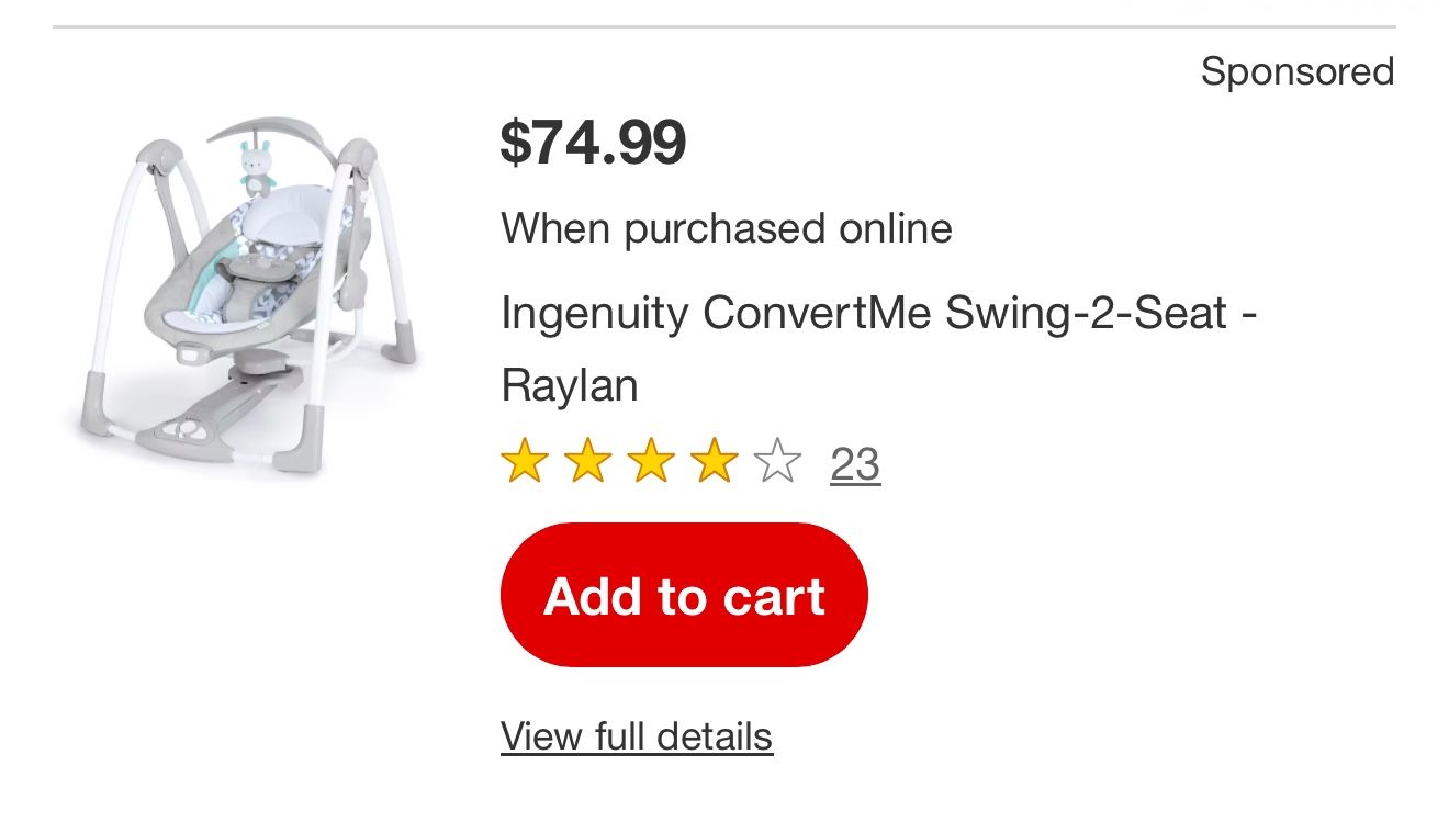 ingenuity power adapt portable swing