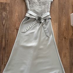 Pistachio Silk A-Line Gown