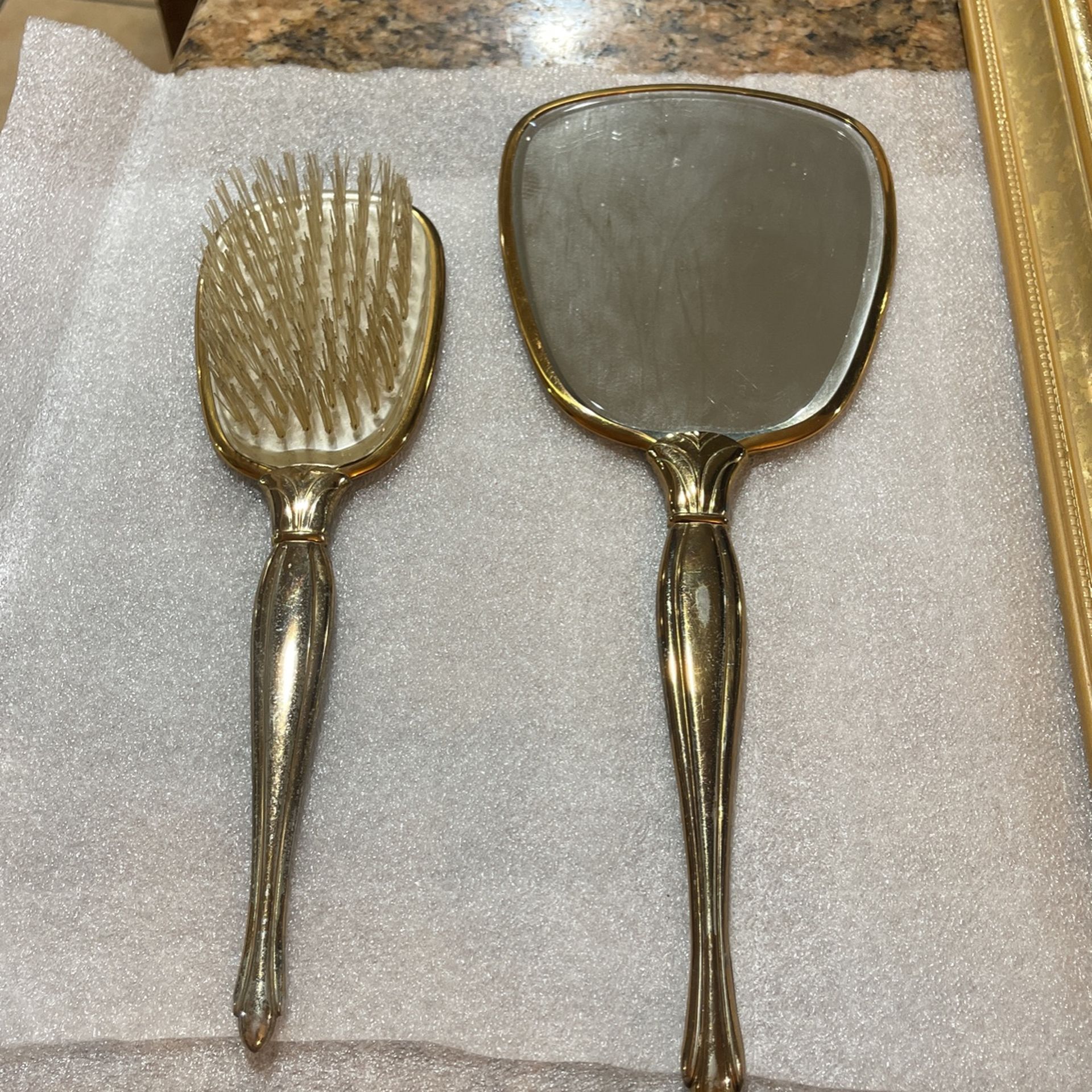 Antique Mirror And Brush