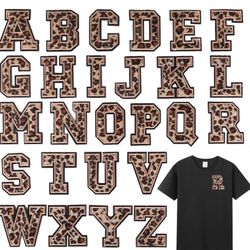 Leopard Print Iron On Patch Letters A-Z