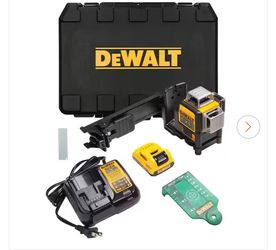 DEWALT 12V MAX Lithium-Ion 100 ft. Green Self-Leveling 3-Beam 360 Degree Laser Level with 2.0Ah Battery, Charger and Case