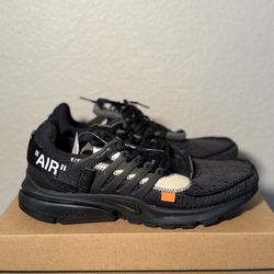 Size 10 Nike off white air presto black