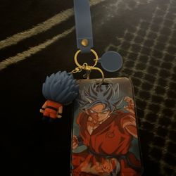 Goku SSJB keychain with badge holder