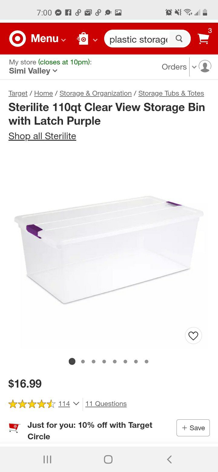 Used Storage Plastic Containers