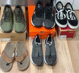 Men’s shot lot Nike Metcon with box black and white and green and orange, Vans old skool, Size 10, 9.5, 9 with bonus