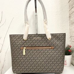 Michael Kors Jet Set Metallic Logo Chain Tote Bag