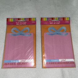 Studio 18 Thank You Cards Pink Orange 8 In Each Pack (2) Lot New C005