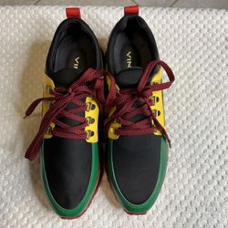 Rare Vinci Leather Red Yellow Black And Green Shoes.