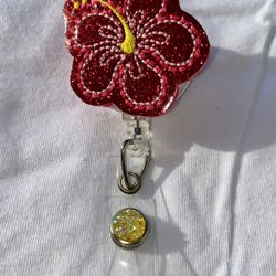 Hibiscus Flower Badge Reel 