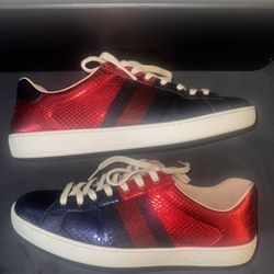 Gucci Ace ‘Red & Blue Metallic Snakeskin’ Size 7 UK 8 US Men’s 
