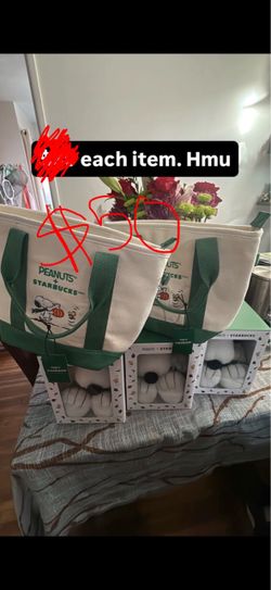 Starbucks x Peanuts Canvas Tote Bag & Plushy