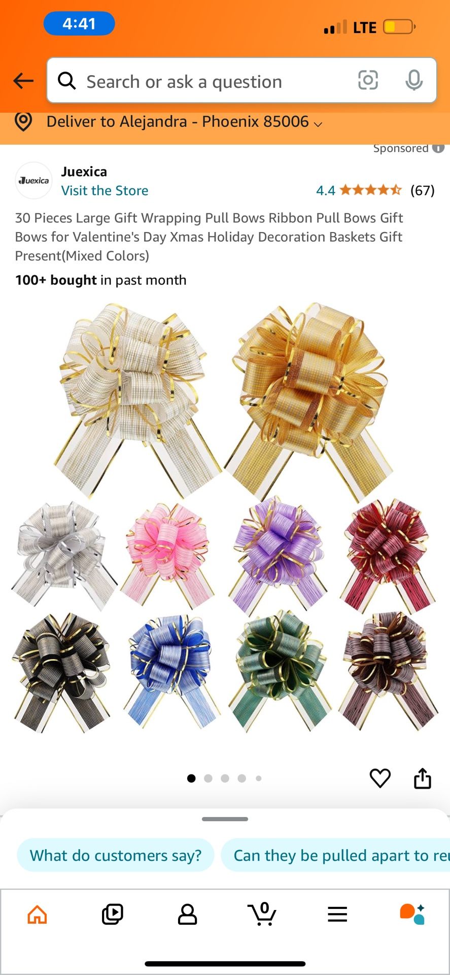 30 Pieces Large Gift Wrapping Pull Bows Ribbon Pull Bows Gift Bows for Valentine's Day Xmas Holiday Decoration Baskets Gift Present(Mixed Colors)