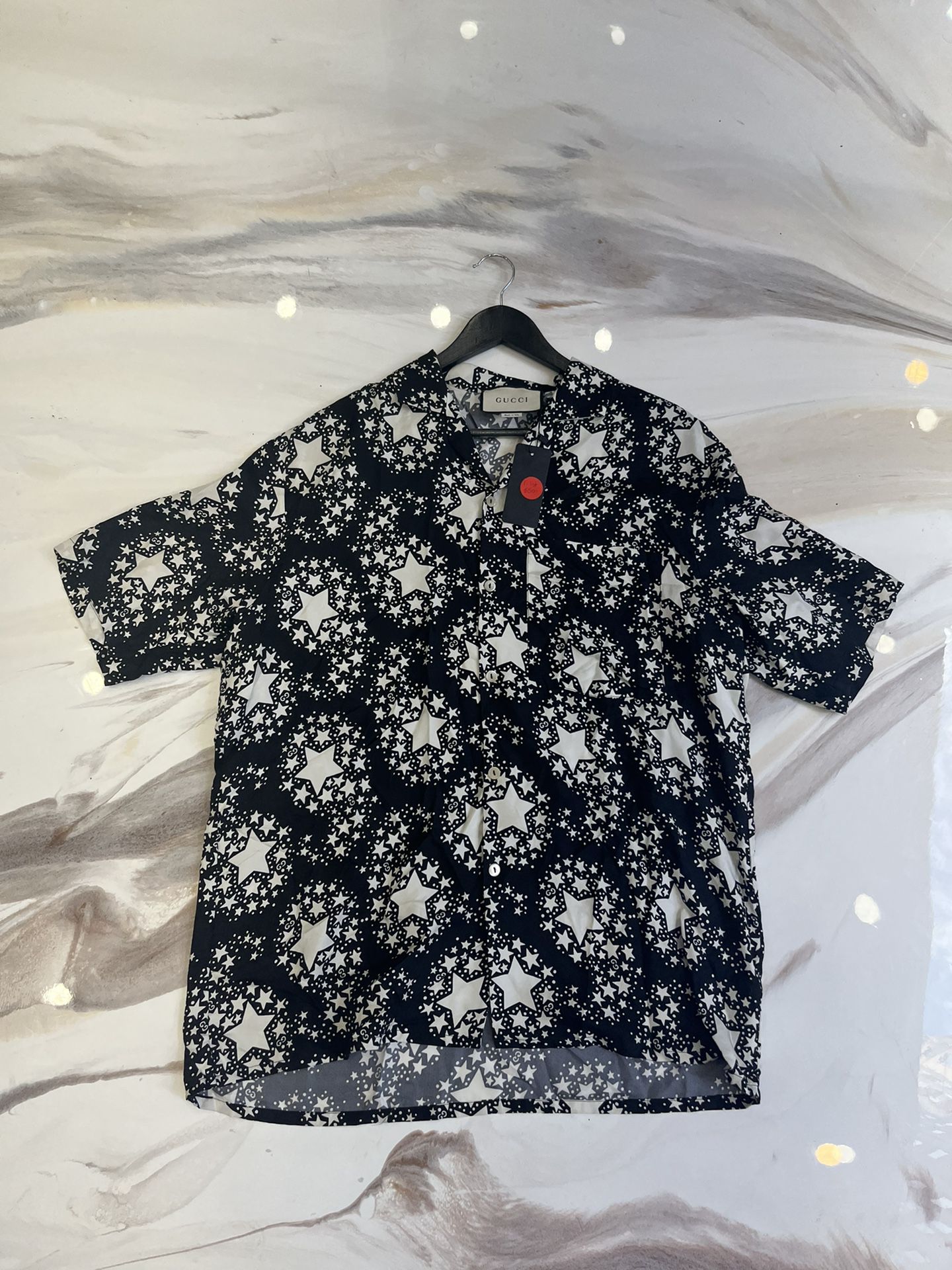 Gucci - Camp-Collar Printed Silk-Twill Shirt - Black Size 50