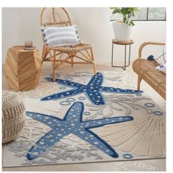 Area rug..Aloha ALH24 Blue/Grey Outdoor Rug, 3'6" x 5'6"