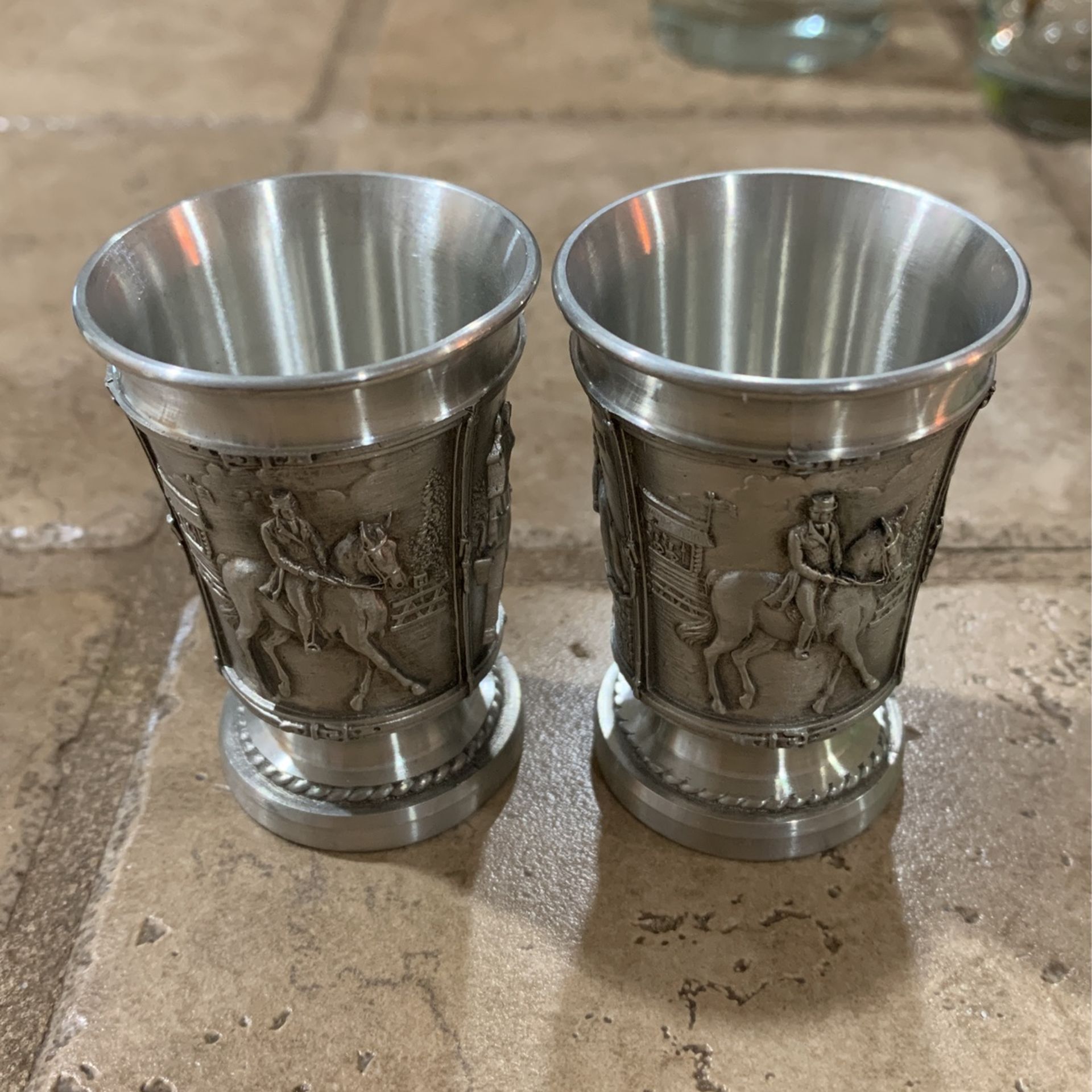 Vintage Pewter Shot Glasses