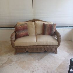 Antique Wicker Couch Set