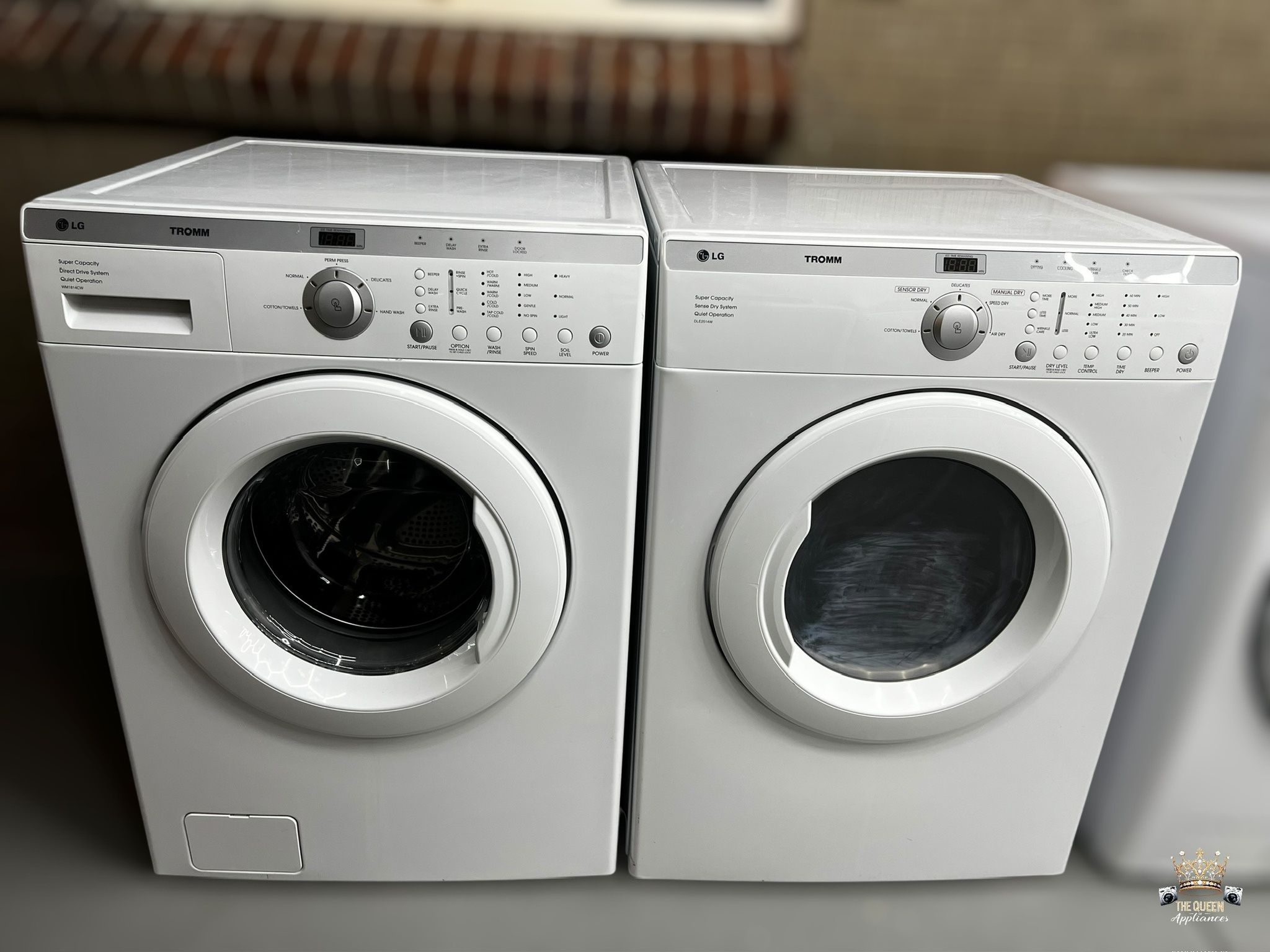 LG washer and electric dryer set.