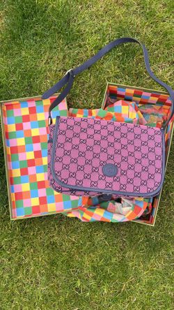 Gucci Pink and Navy Messenger Bag
