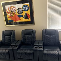 Black Recliners Set of 3 (Price Negotiable) 