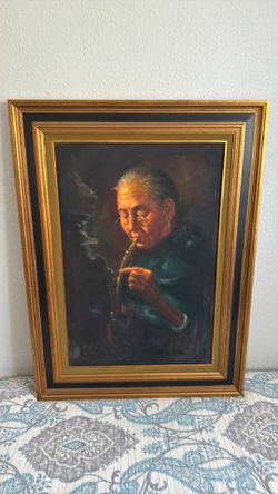 Framed Oil Painting Portrait of Elderly Woman