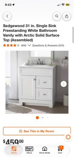 Sedgewood 31 in. White Bathroom Vanity with Sink