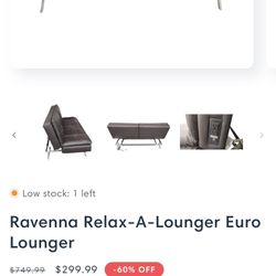 Leather lounger Futon With Ports 