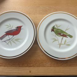 (2) ROYALTON China Bird Plates Translucent Porcelain 