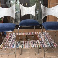 3 Iron Barstools 