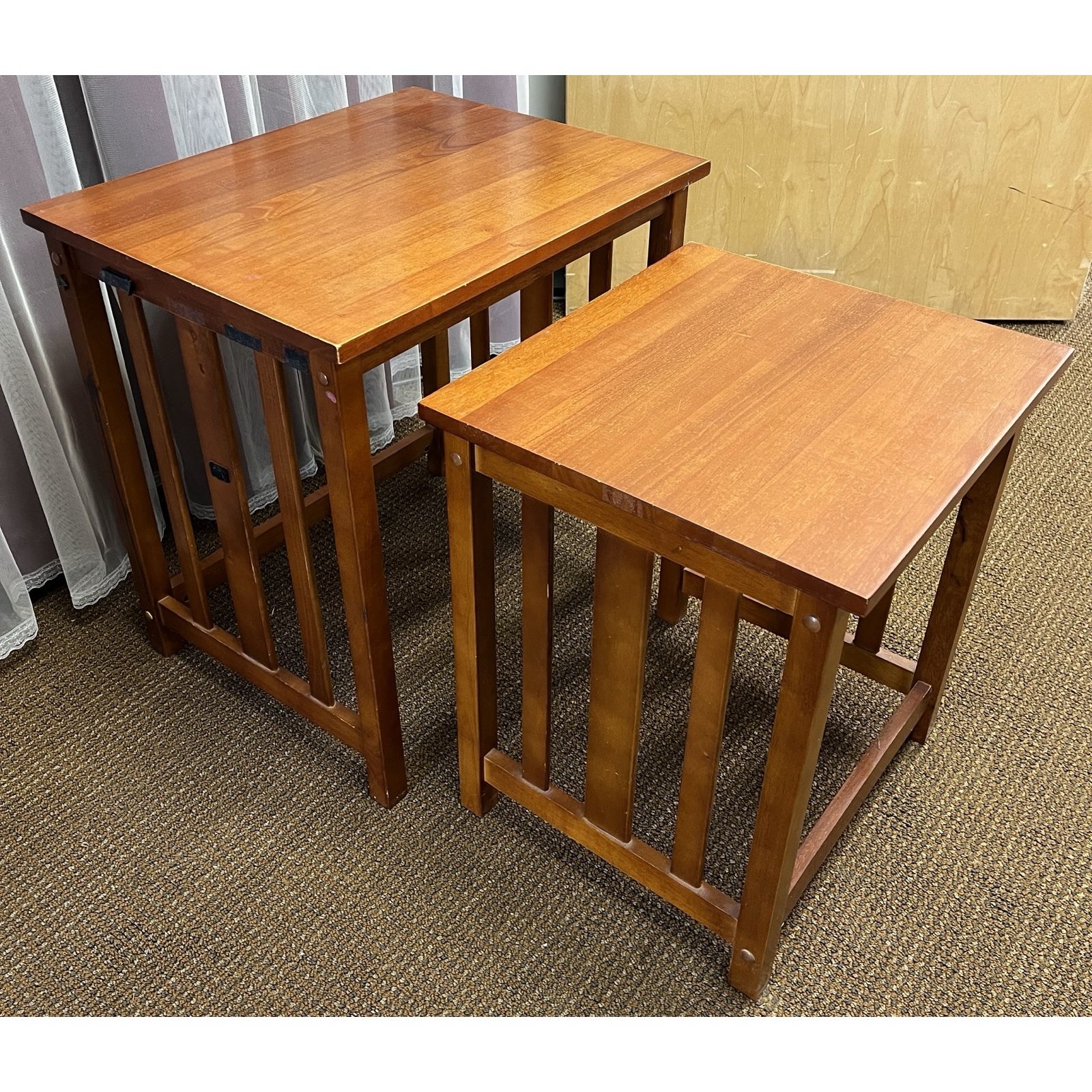 Mission style nesting tables. 2 Stacking accent tables. Side table. End table