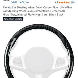 Red Carbon Fiber Steering Wheel Cover