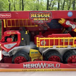 New RESCUE HEROES HERO WORLD FIRE TRUCK WITH BILLY BLAZES