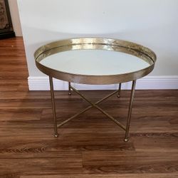 Coffee / Accent Table - Gold with Mirror