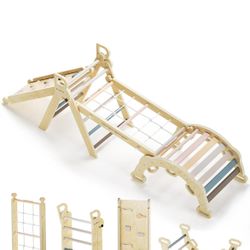 BlueWood 8-in-1 Pikler Triangle Climbing Set Toddler Toys Indoor