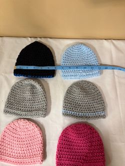 Handmade Crochet Beanies Set of 6