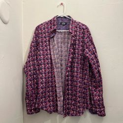 Purple & Blue Party/Disco Long Sleeve Button Down