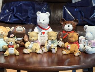 Various Ceramic Teddy Bear Figurines