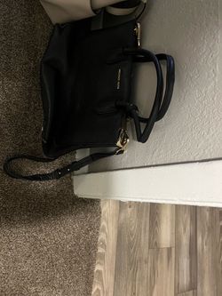 Michael Kors Black Leather Satchel Handbag