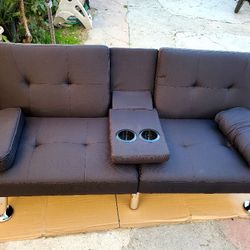 NEW💫Convertible Sofa Bed Adjustable Fabric Couch Sleeper Modern Recliner Reversible Loveseat