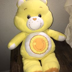 30" Plush (2002) Yellow Sunshine Care Bear Stuffed Animal
