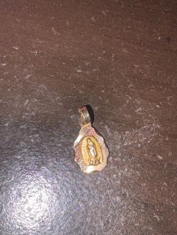 Virgin Mary Gold-Tone Pendant