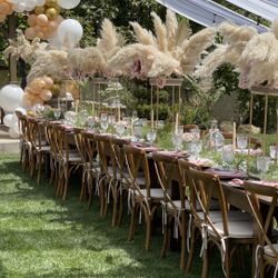 Crossback Chairs And Farm Table 
